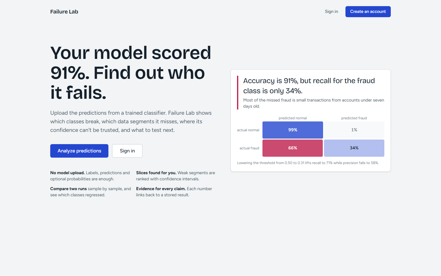 Landing page.