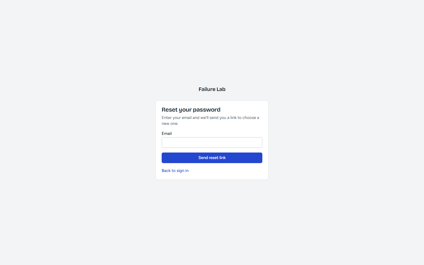 Password reset by email link.
